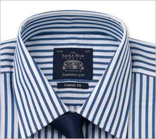 Navy Bengal Stripe Classic Fit Twill Single Cuff Shirt Was: $105 Now: $45